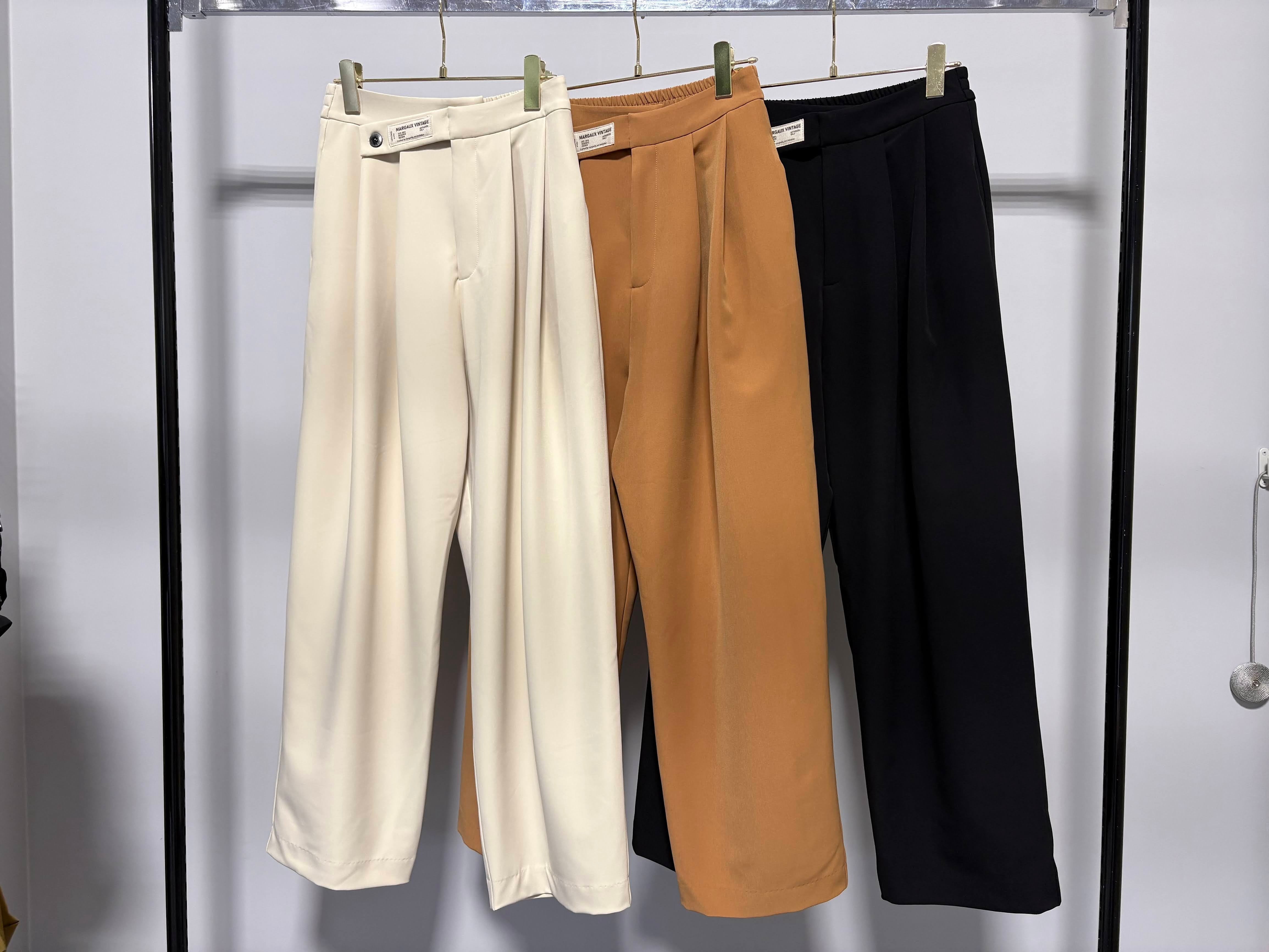 【MARGAUX VINTAGE】ウエストデザインタックパンツ/MG PT-26126-A