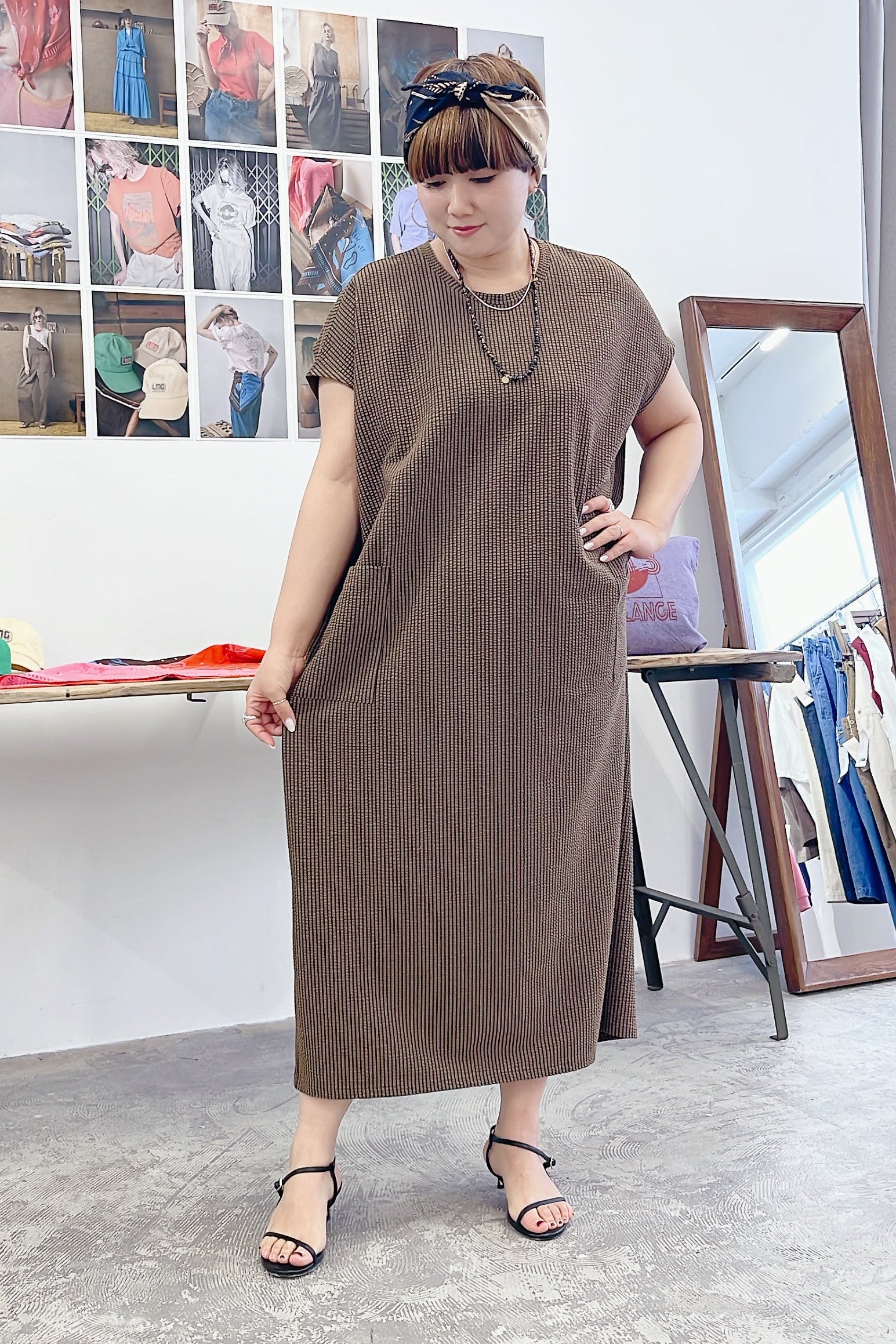 【LE MÉLANGE】ハイゲージサッカーワンピース/8621601