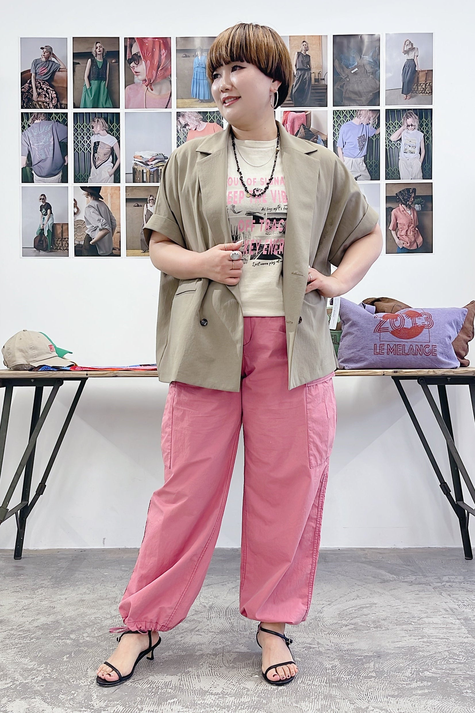 【LE MÉLANGE】接触冷感テーラードジャケット/8623801