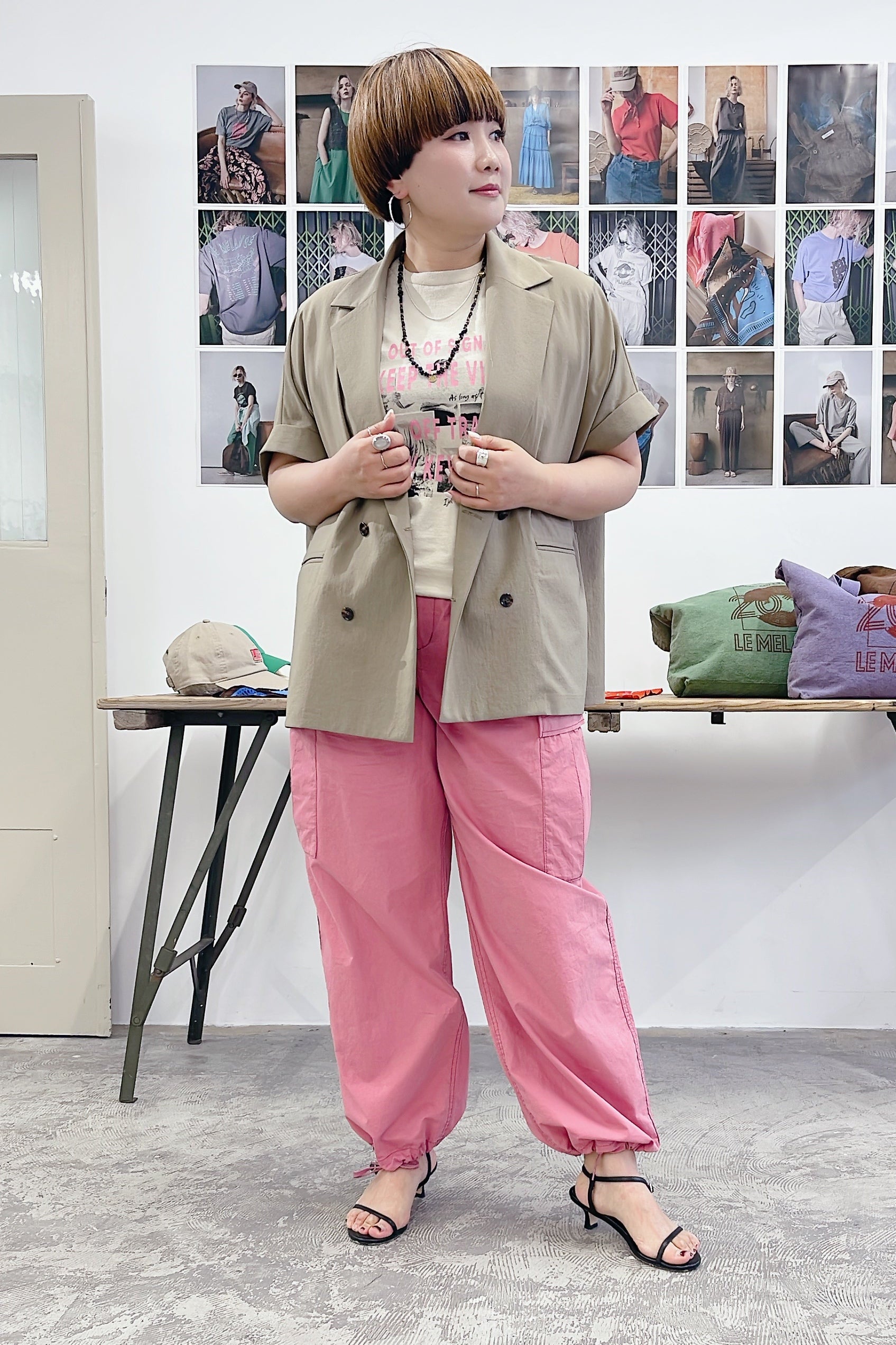 【LE MÉLANGE】接触冷感テーラードジャケット/8623801