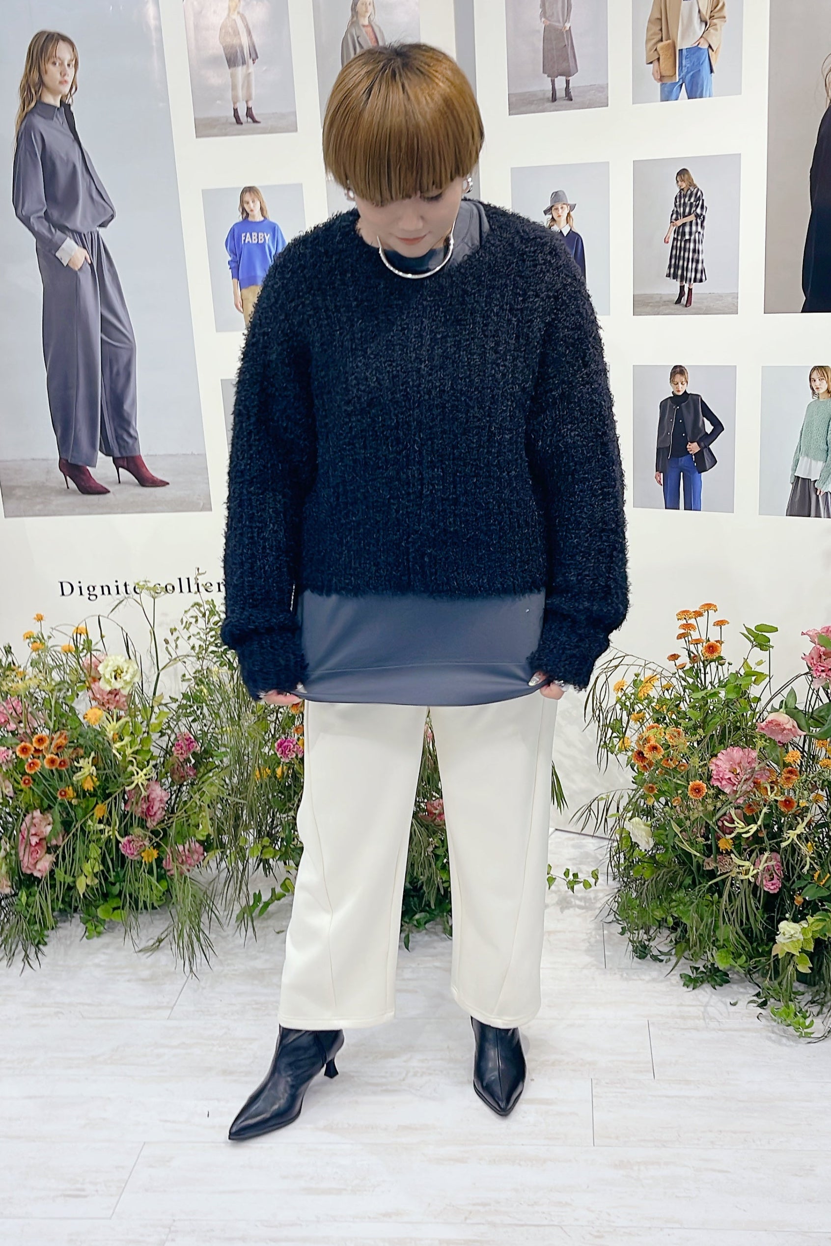 【Dignite Collier】変形フェザーニットプルオーバー/80256351