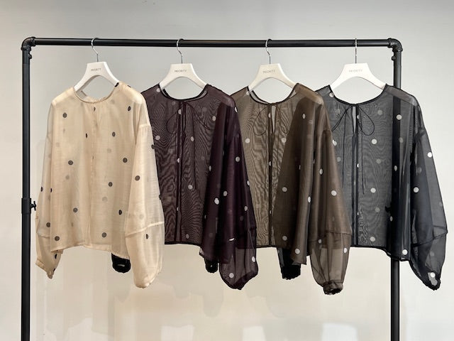 【PRIORITY】ドットプリントシアーブラウス/P61020JT