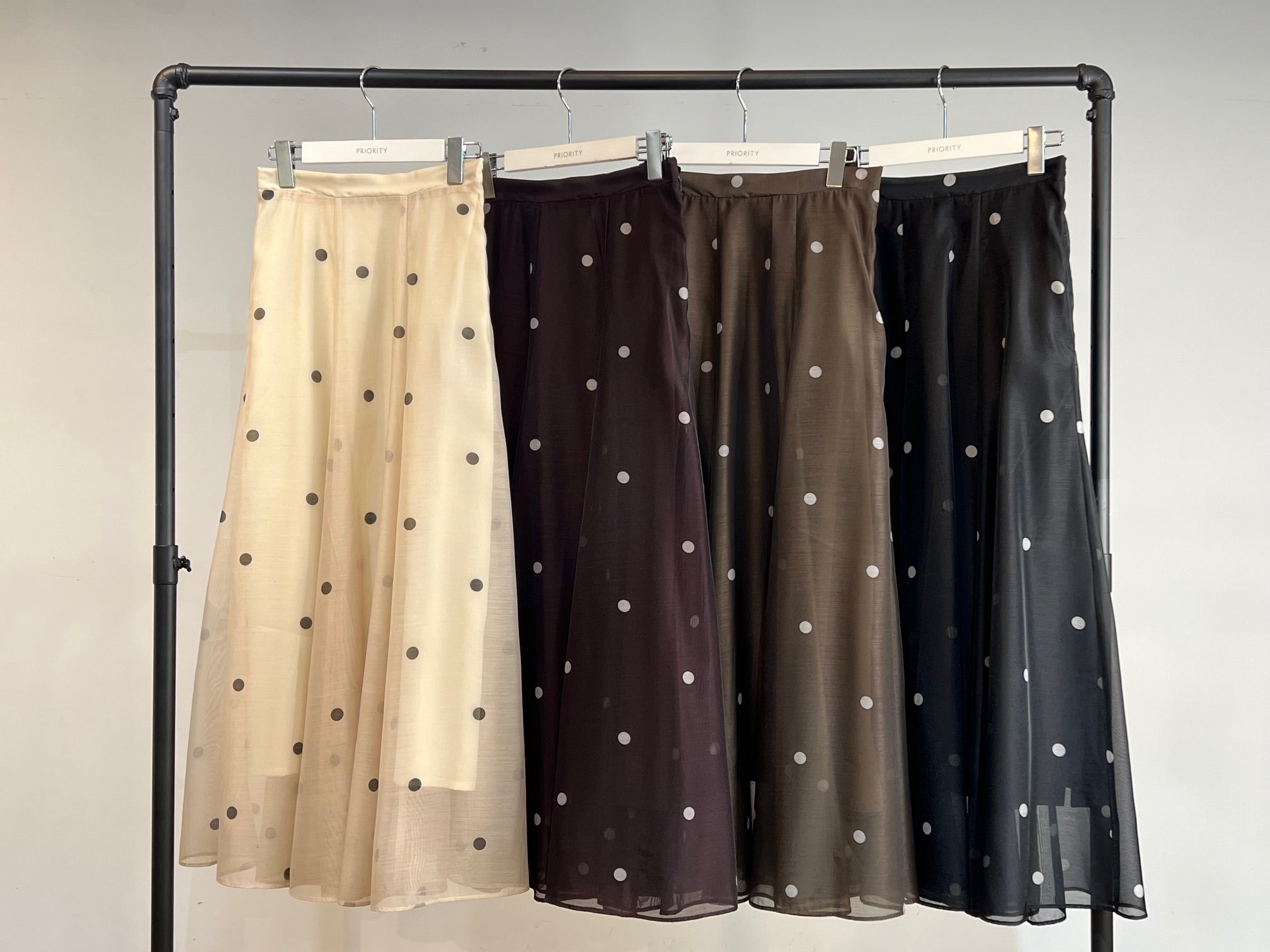 【PRIORITY】ドットプリントスカート/P61022JT