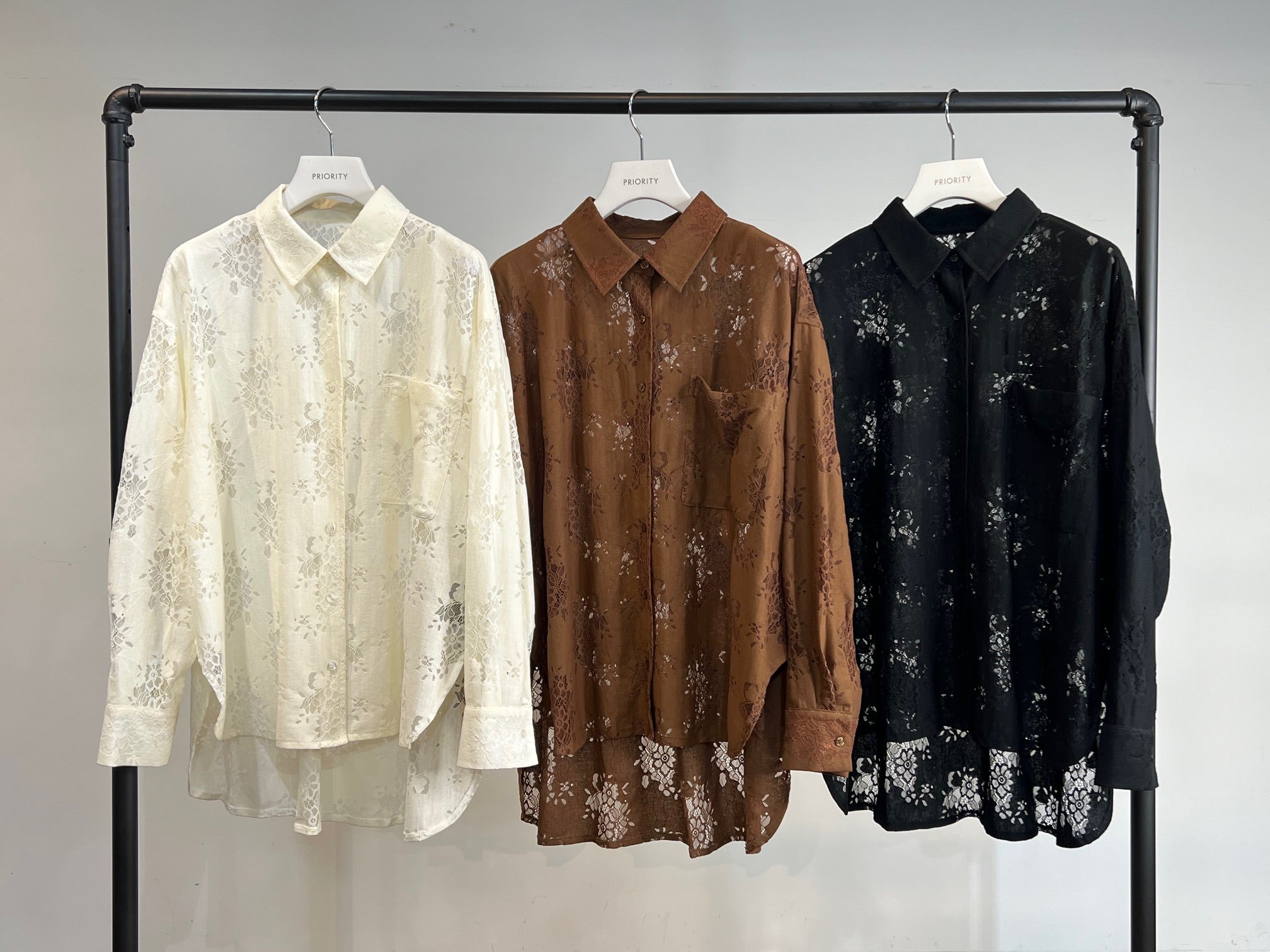 【PRIORITY】レースシャツ/P61023JT