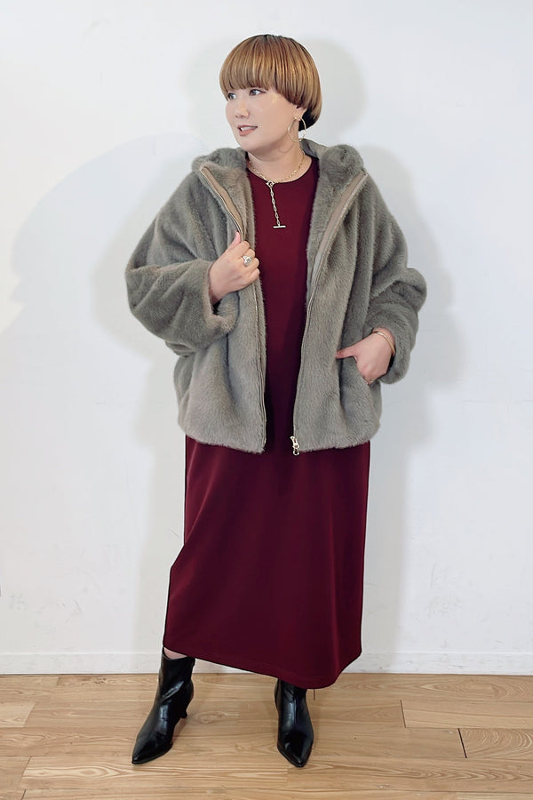 【Dignite Collier】裏起毛カーブカットワンピース/80269519