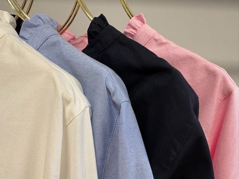 【MARGAUX VINTAGEO】オックスフォードフリルシャツ/MG BL-27013-S