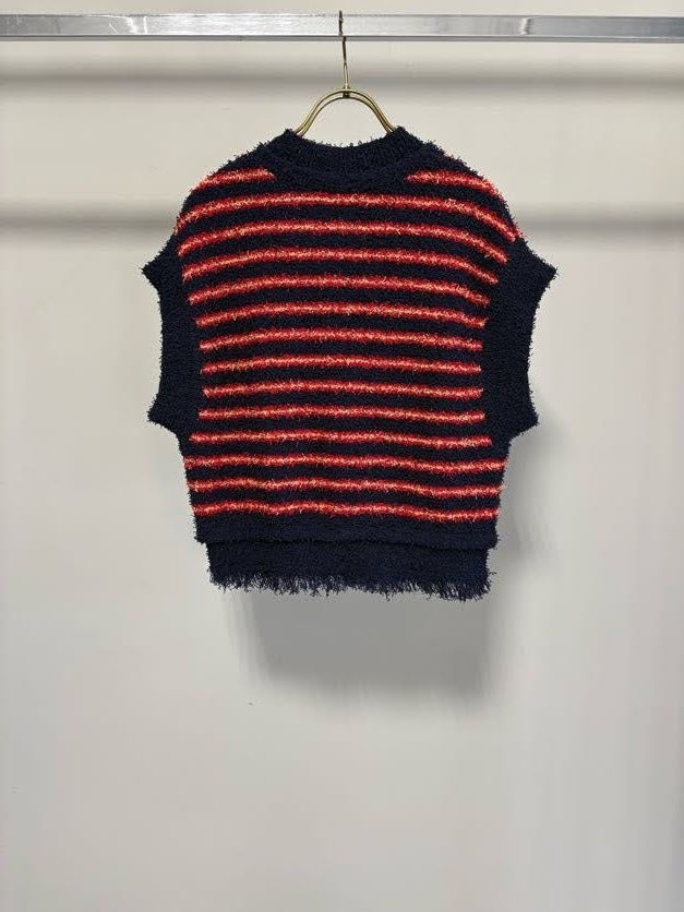 【MARGAUX VINTAGEO】ボーダーシャネルニットベスト/MG KN-27021-S