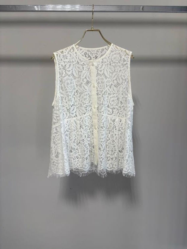 【MARGAUX VINTAGEO】総レースノースリーブベスト/MG BL-27024-S