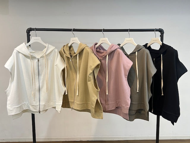 【PRIORITY】肩パフフーディーベスト/P61093SP