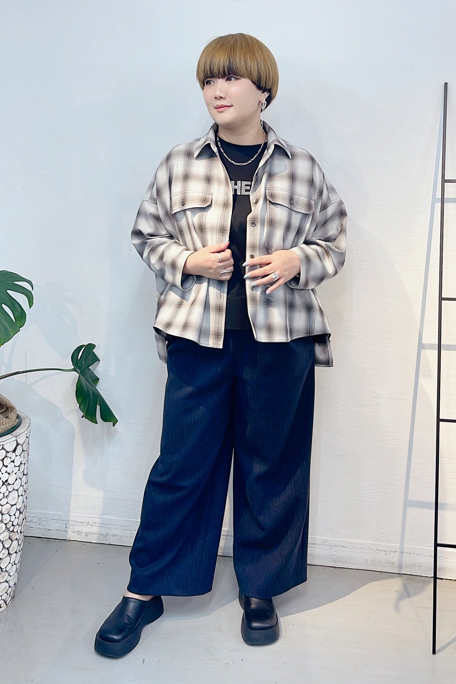 【PASSIONE】タックイージーワイドパンツ/36624