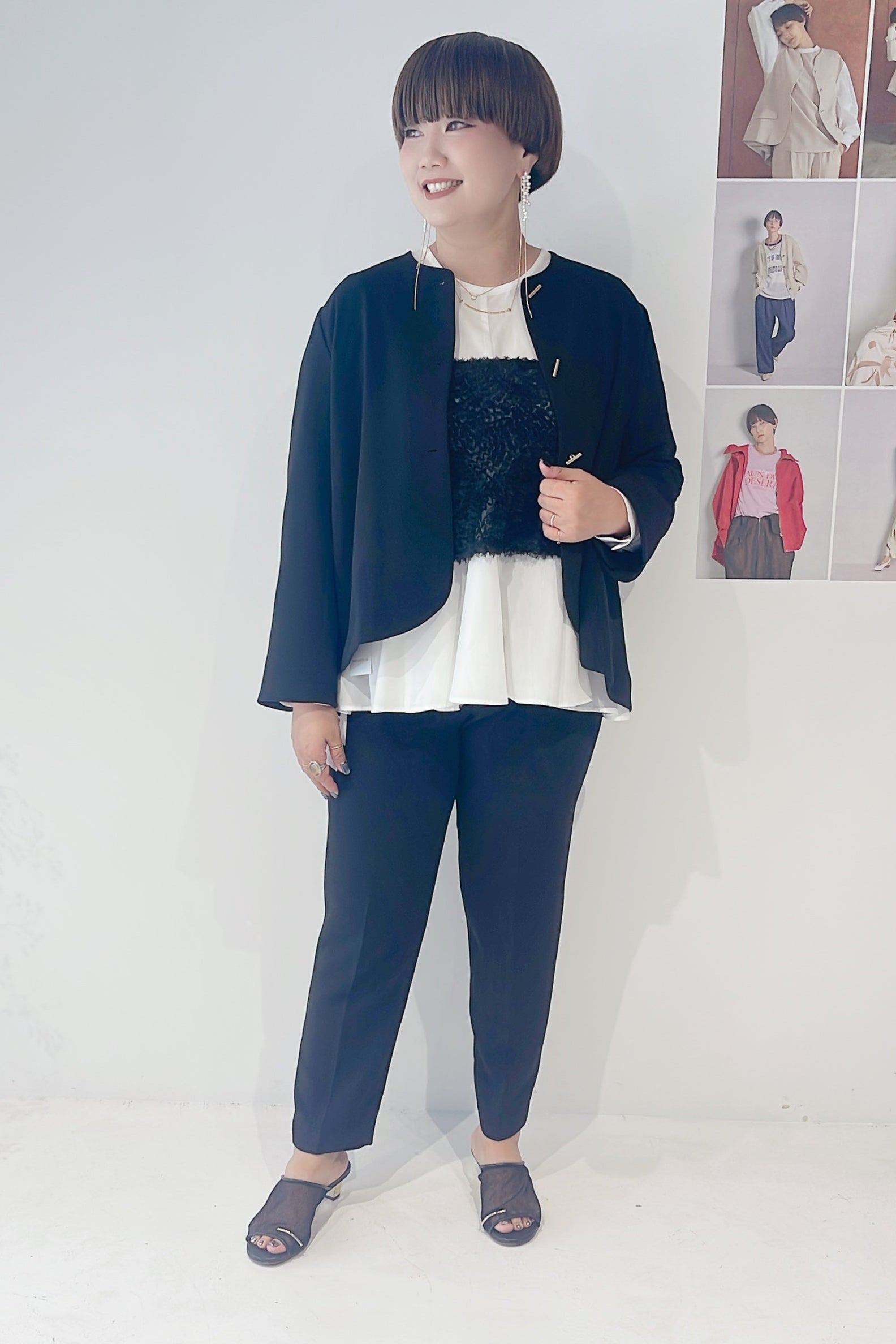 【CHIGNON】ベルト付きテーパードパンツ/3856-444MK