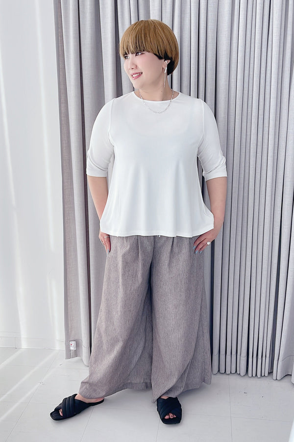 【ayane】リブ地5分袖Tシャツ/836613