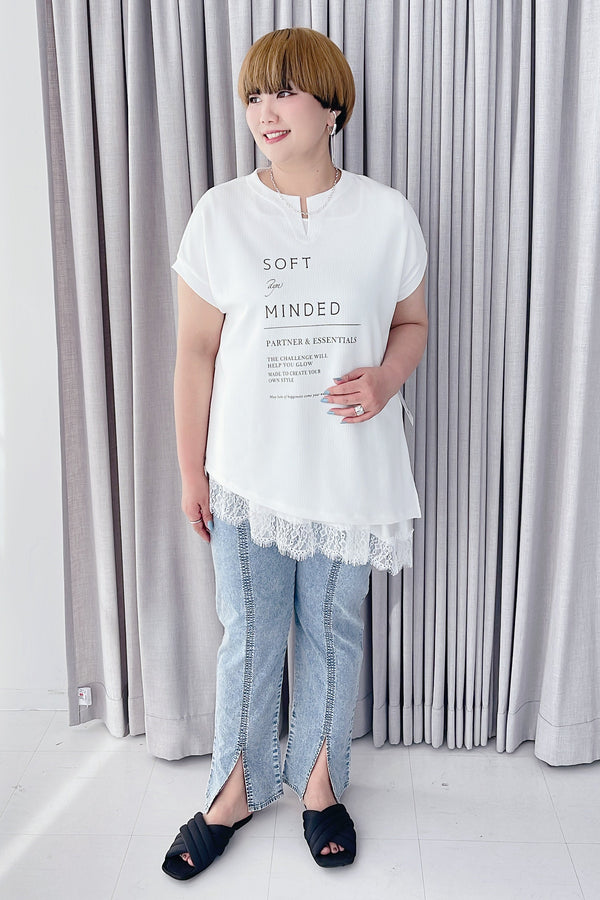 【ayane】アシンメトリーストライプTシャツ/836623