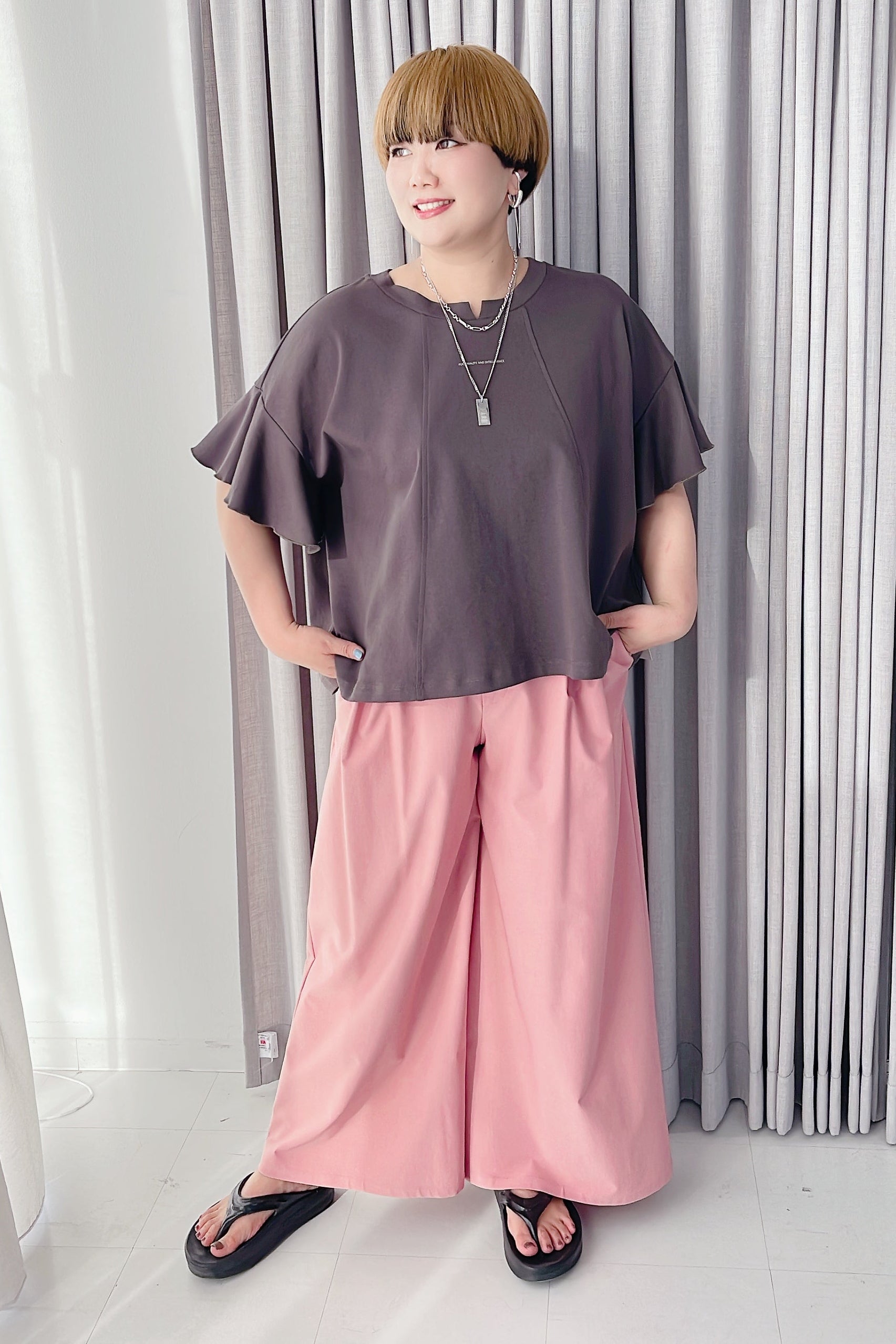 【ayane】ストレッチツイルワイドパンツ/836625