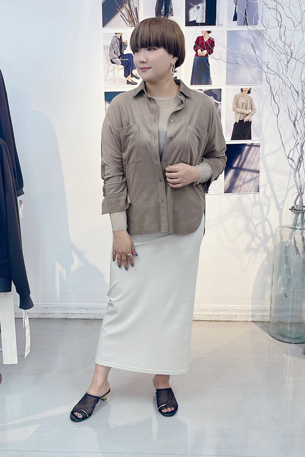 【cafune】ウォームピケストレッチタイトスカート/545610