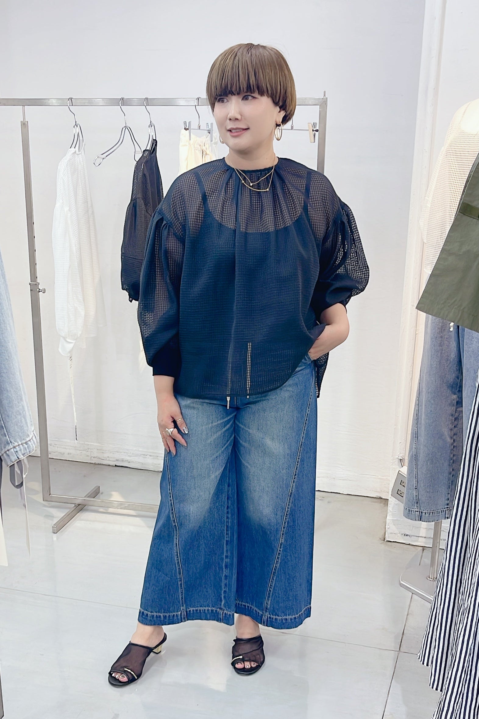 早い者勝ち‼️【新品】mal.レレレさん　パシオーネ　人気のデニムパンツ　36 marvelous by Pierrot デニムパンツ レディース ストレッチ
