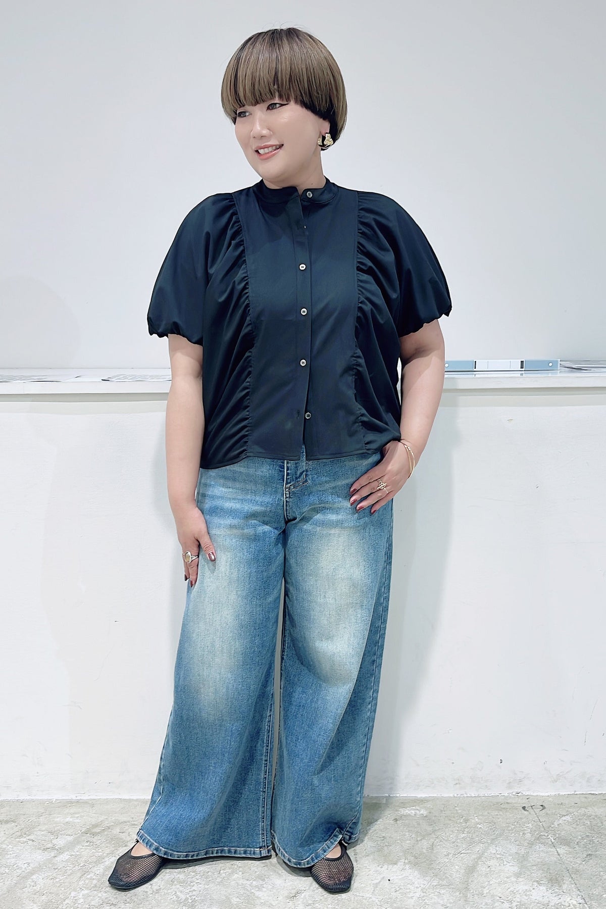 【GOOD VIEW DESIGN】ギャザーブラウス/GVD BL-27014