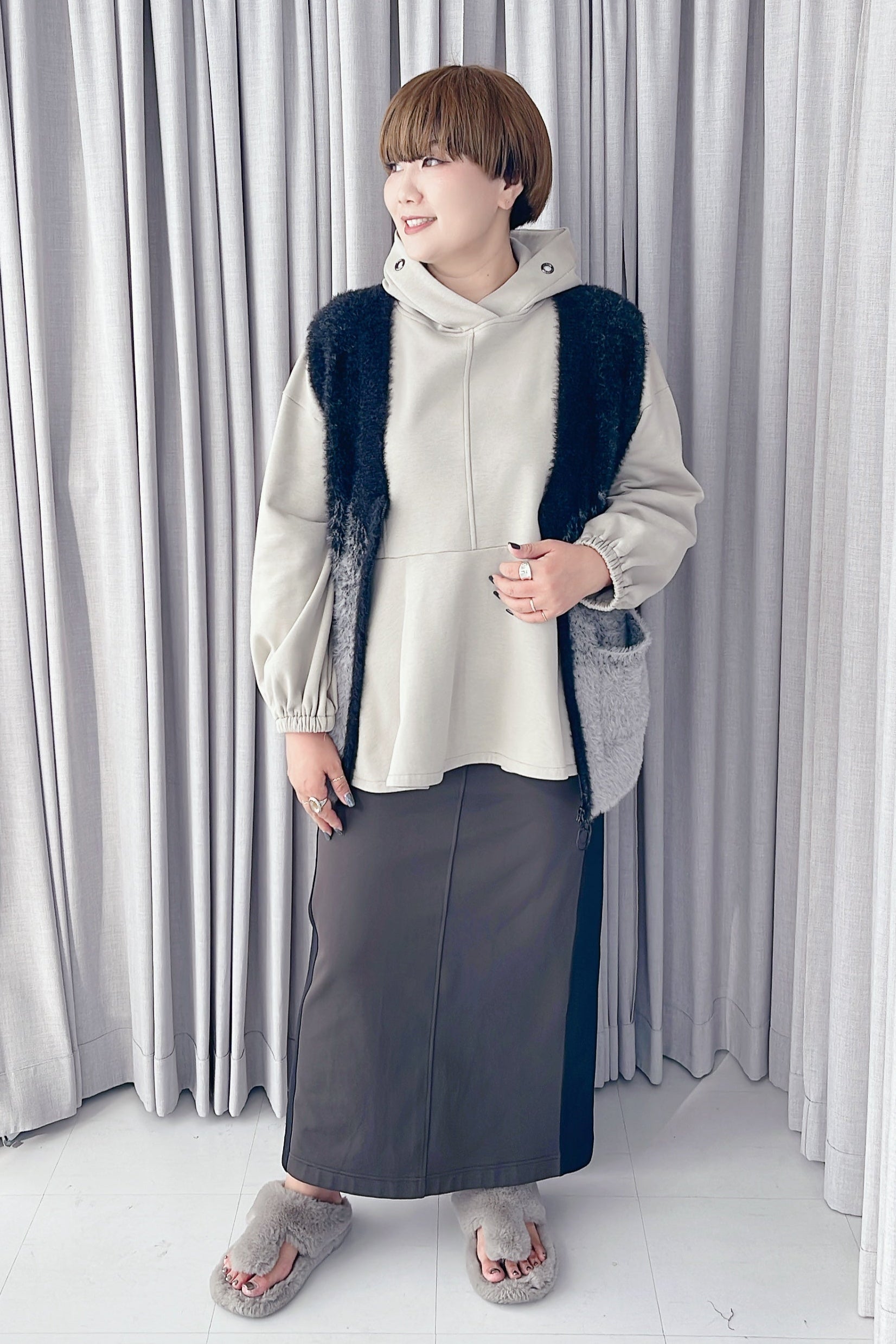 最終価格⭐︎ayane⭐︎新品未使用⭐︎ボンバーキーネックプルオーバー⭐︎ アヤン 予約販売【 ayane 】ボンバーキーネックプルオーバー (895105