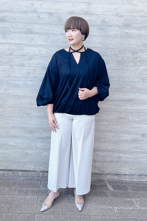 【CLOCHE】チョーカーバルーンドルマンスリーブT/510-85065