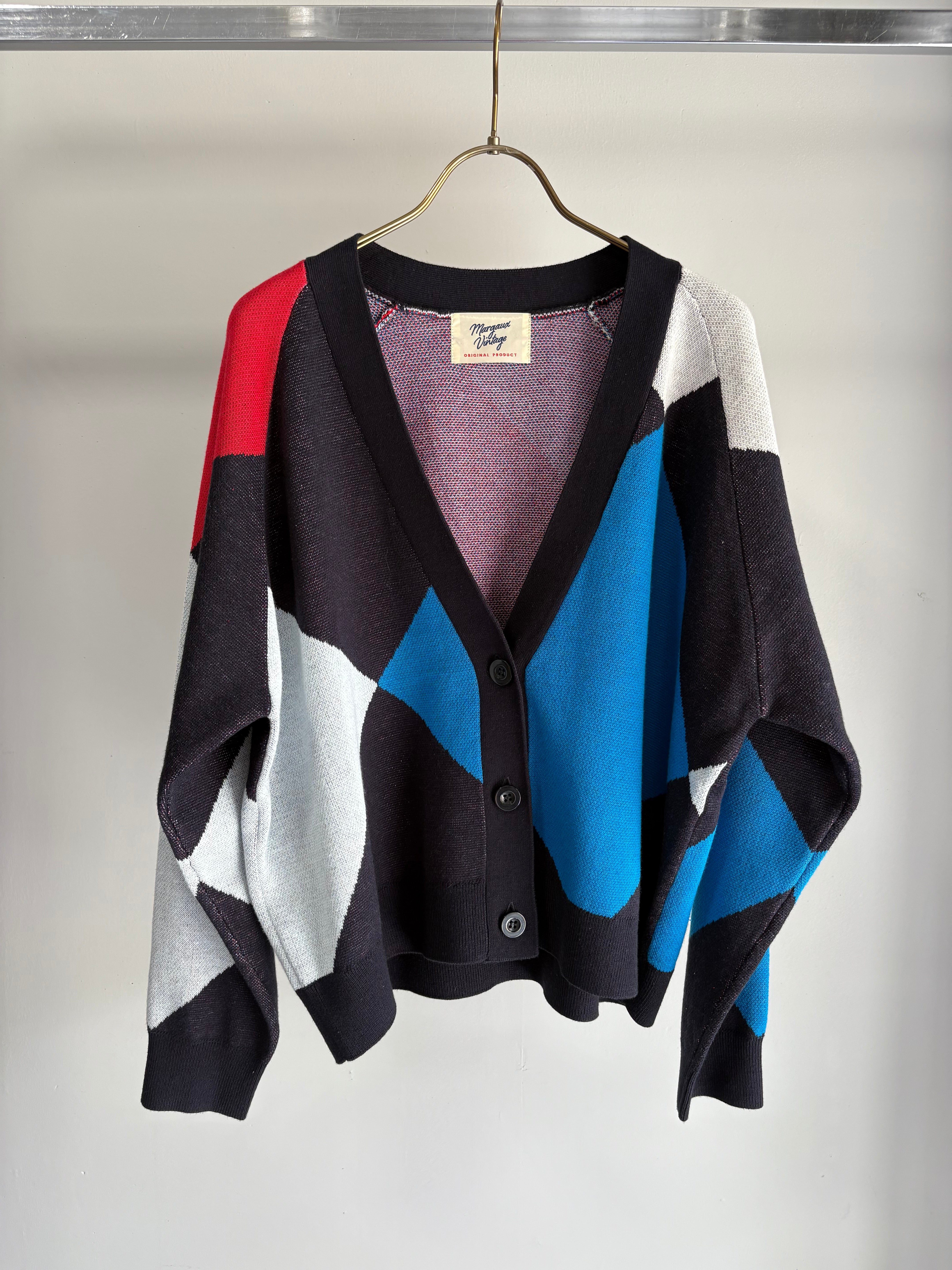 【MARGAUX VINTAGE】アーガイルVネックカーディガン/MG KN-26018-S