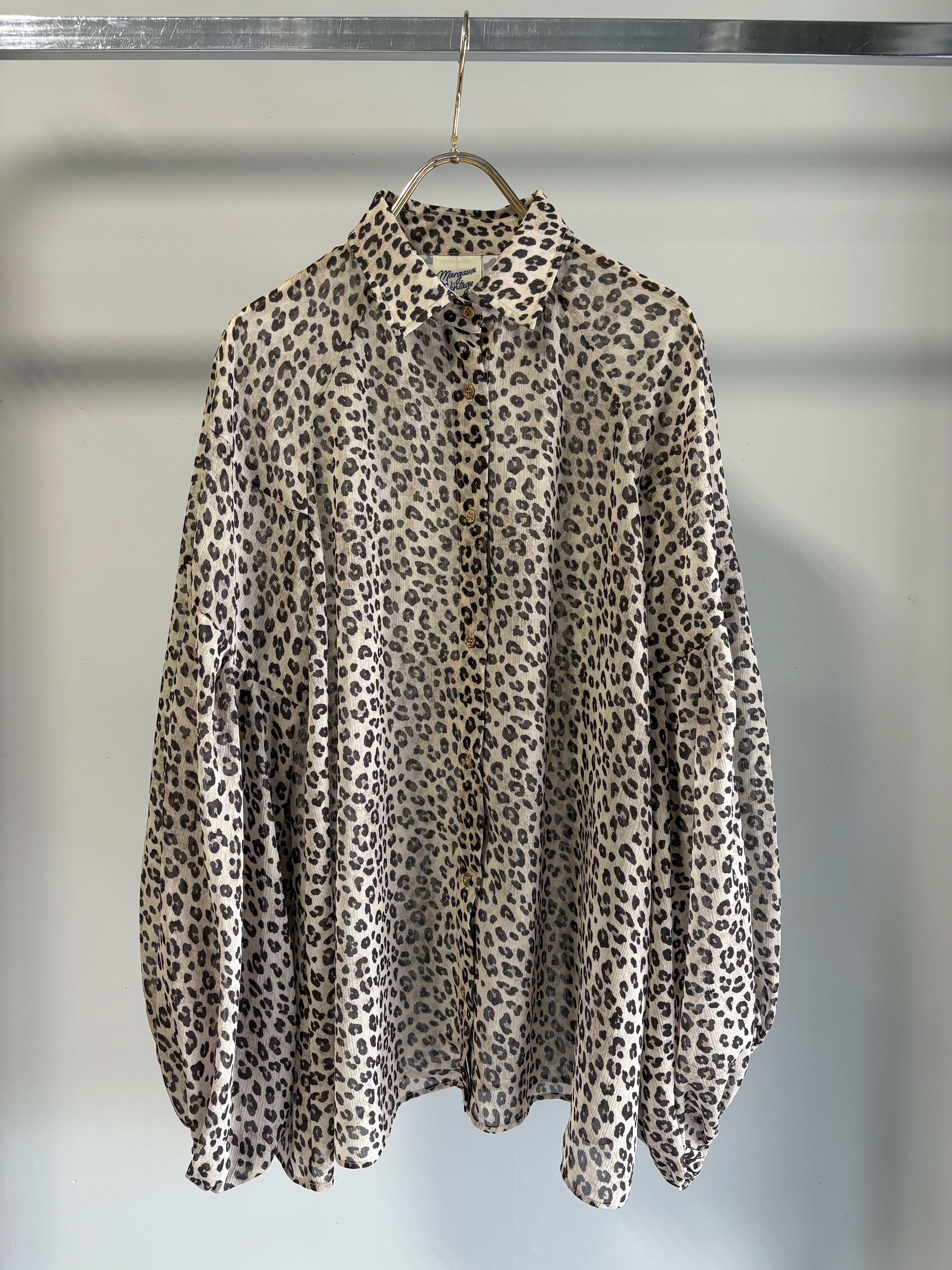 【MARGAUX VINTAGE】シアーレオパードブラウス/MG BL-26025-S