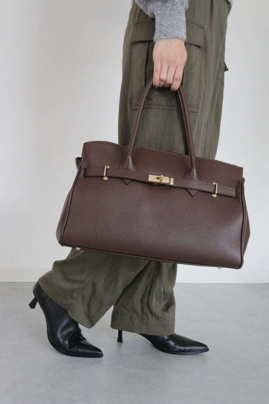 MILLELA FIRENZE】金具付きレザートートバッグ/10280522 MILLELA FIRENZE】金具付きレザートートバッグ/10280522