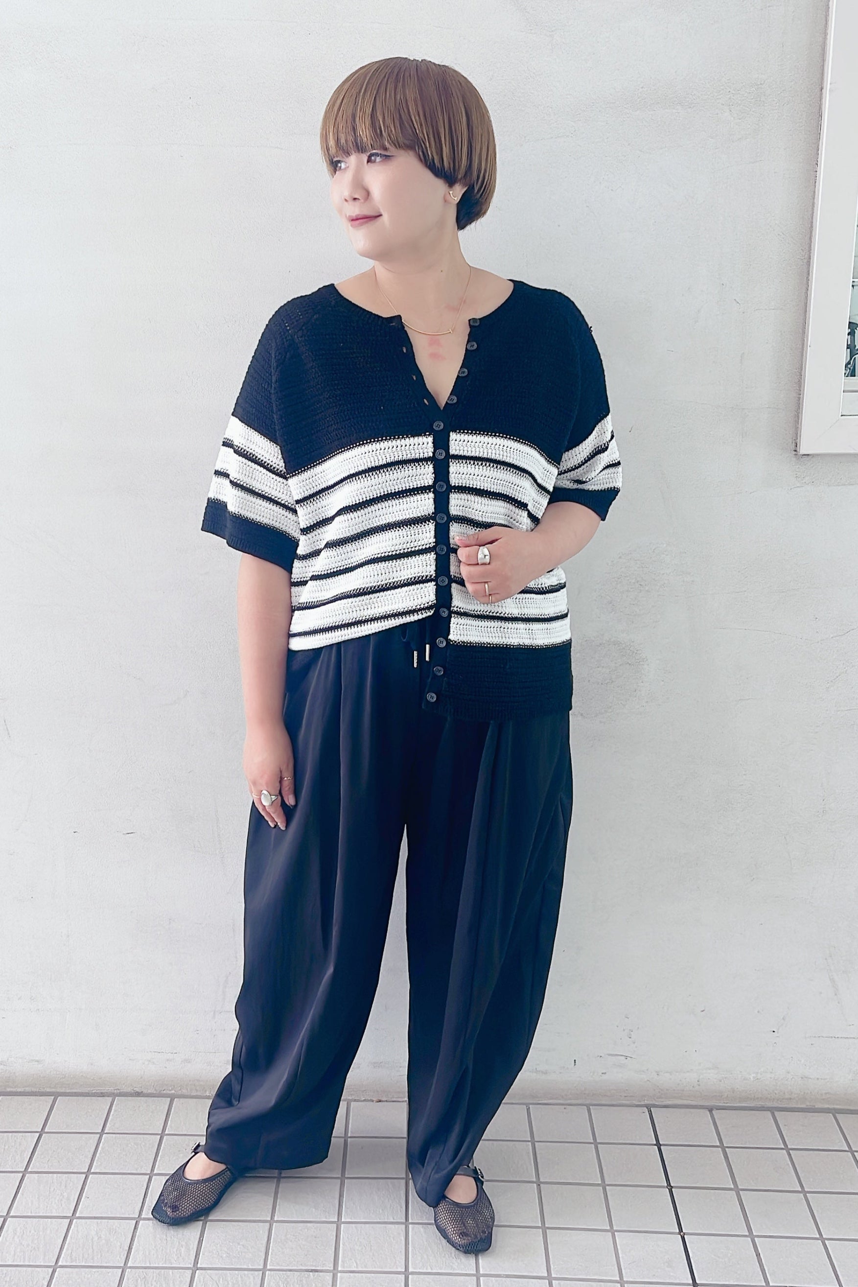 CYAN TOKYO】クロスタックワッフルワイド/610446