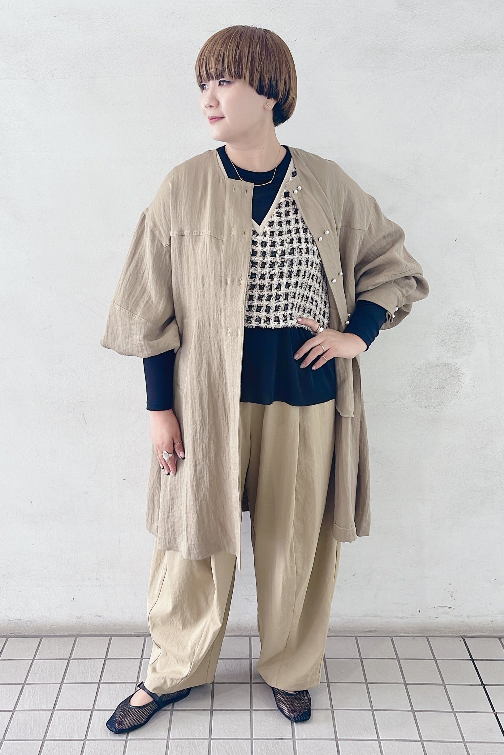 CYAN TOKYO】フリンジツイードリブベスト/610447