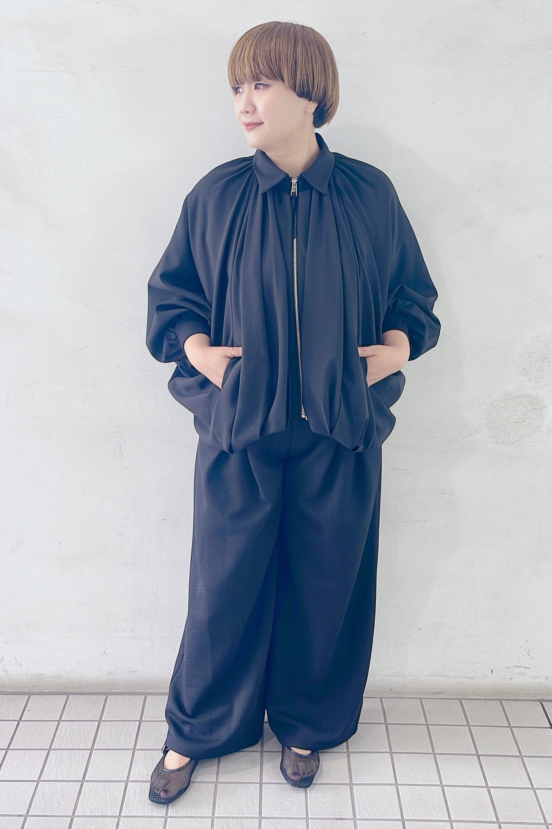 CYAN TOKYO】ラウンドギャザードルマンブルゾン/610420