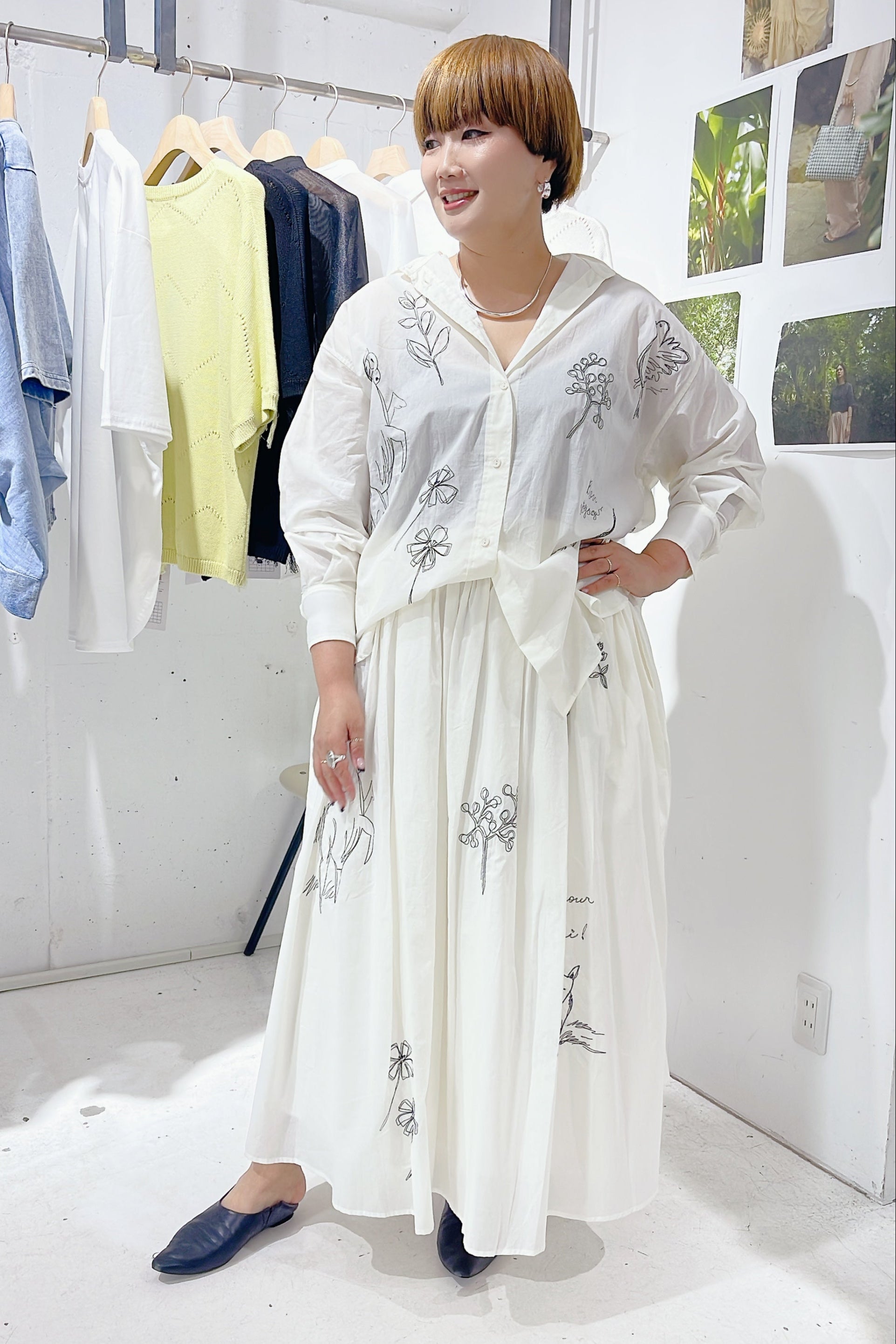 【RILATO】ラフスケッチオリジナル刺繍スカート/R26139