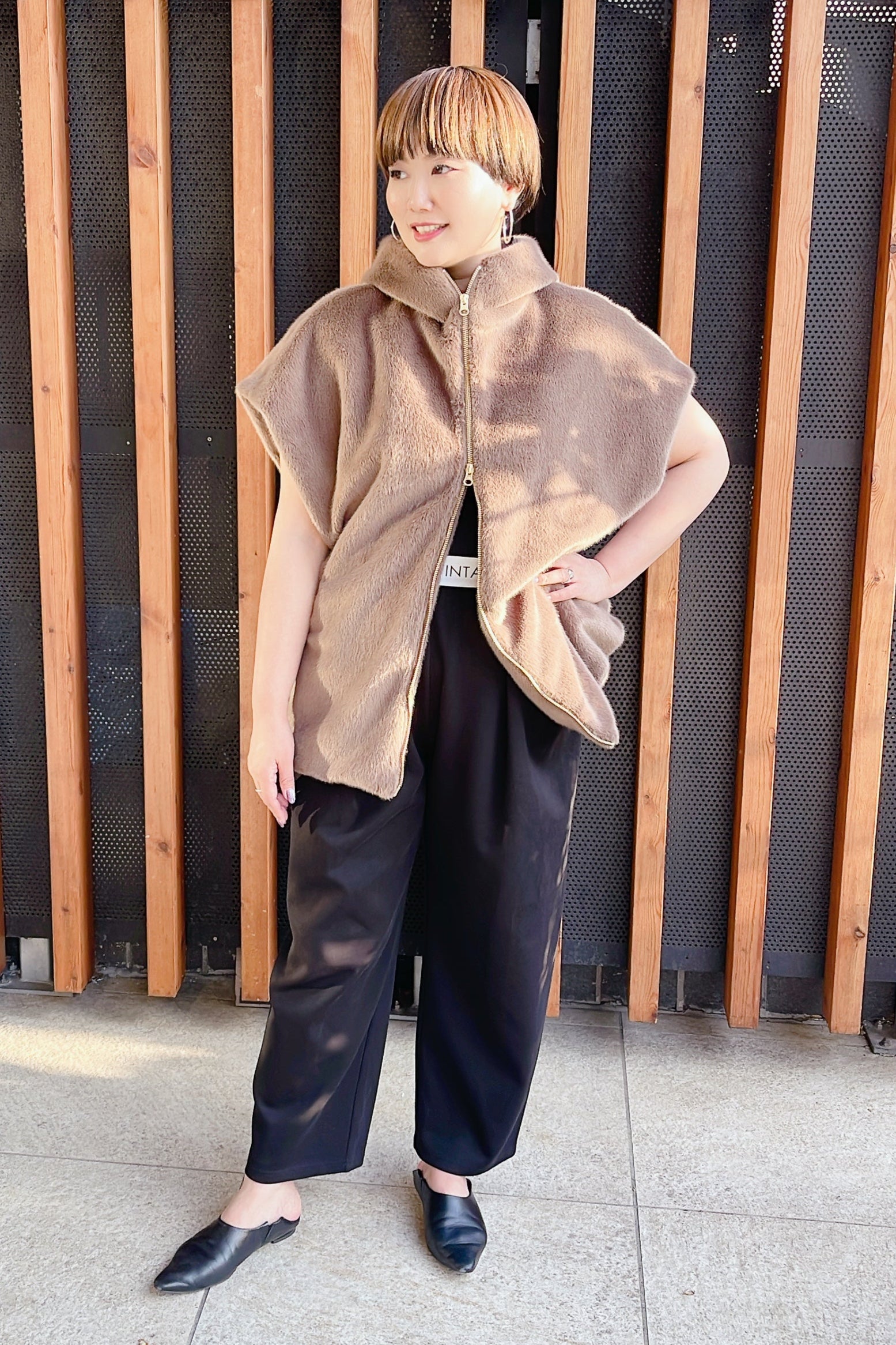 【MARGAUX VINTAGE】ロゴウエストゴムタックパンツ/MG PT-25084-A