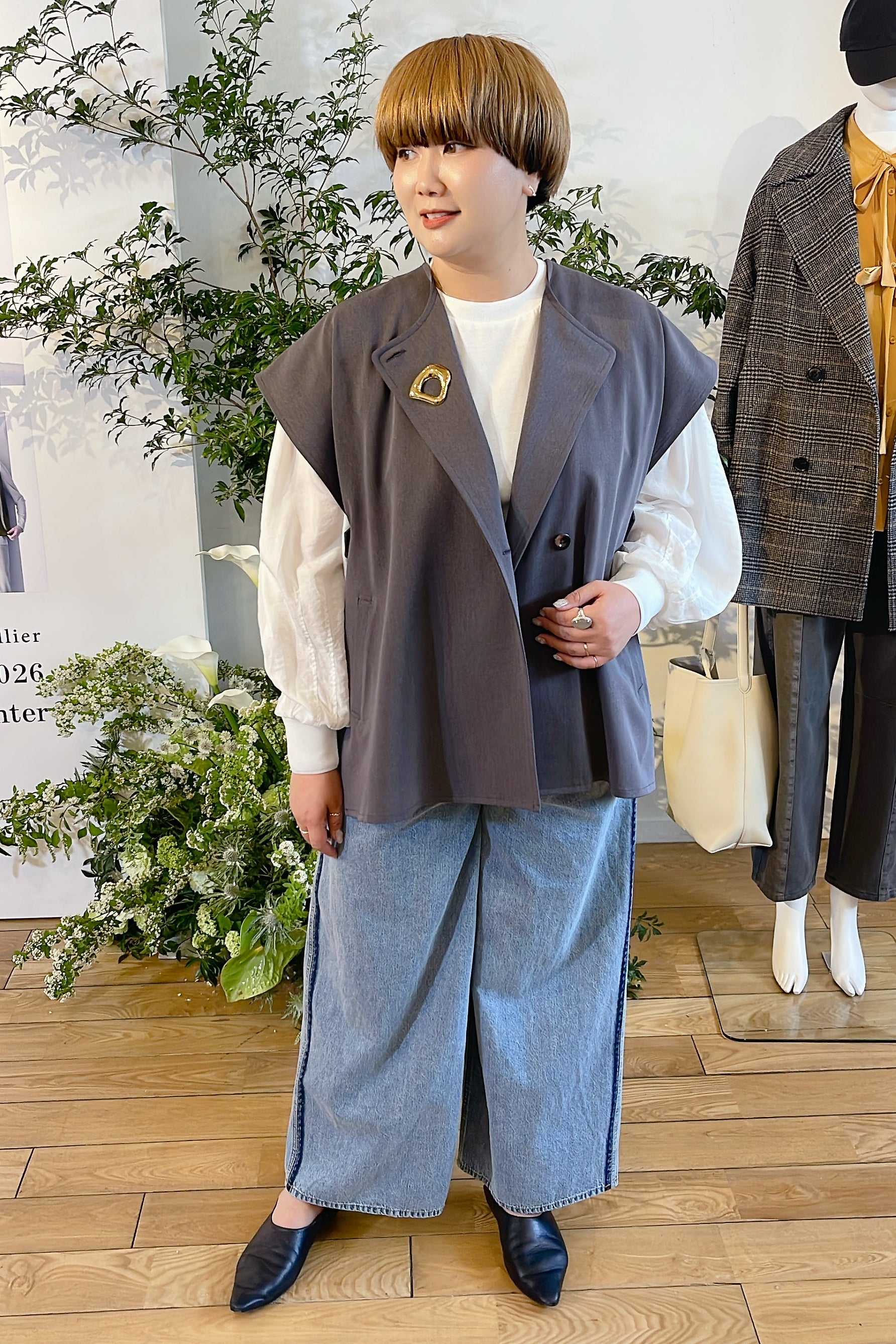 【Dignite Collier】コントラストウエストデニムパンツ/80269022