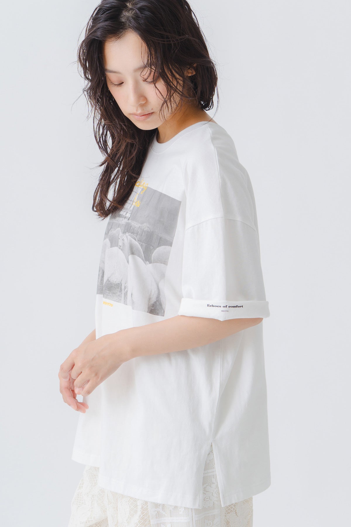 【WHYTO.】2wayプリントT"sheep"/WHT27HCS4025