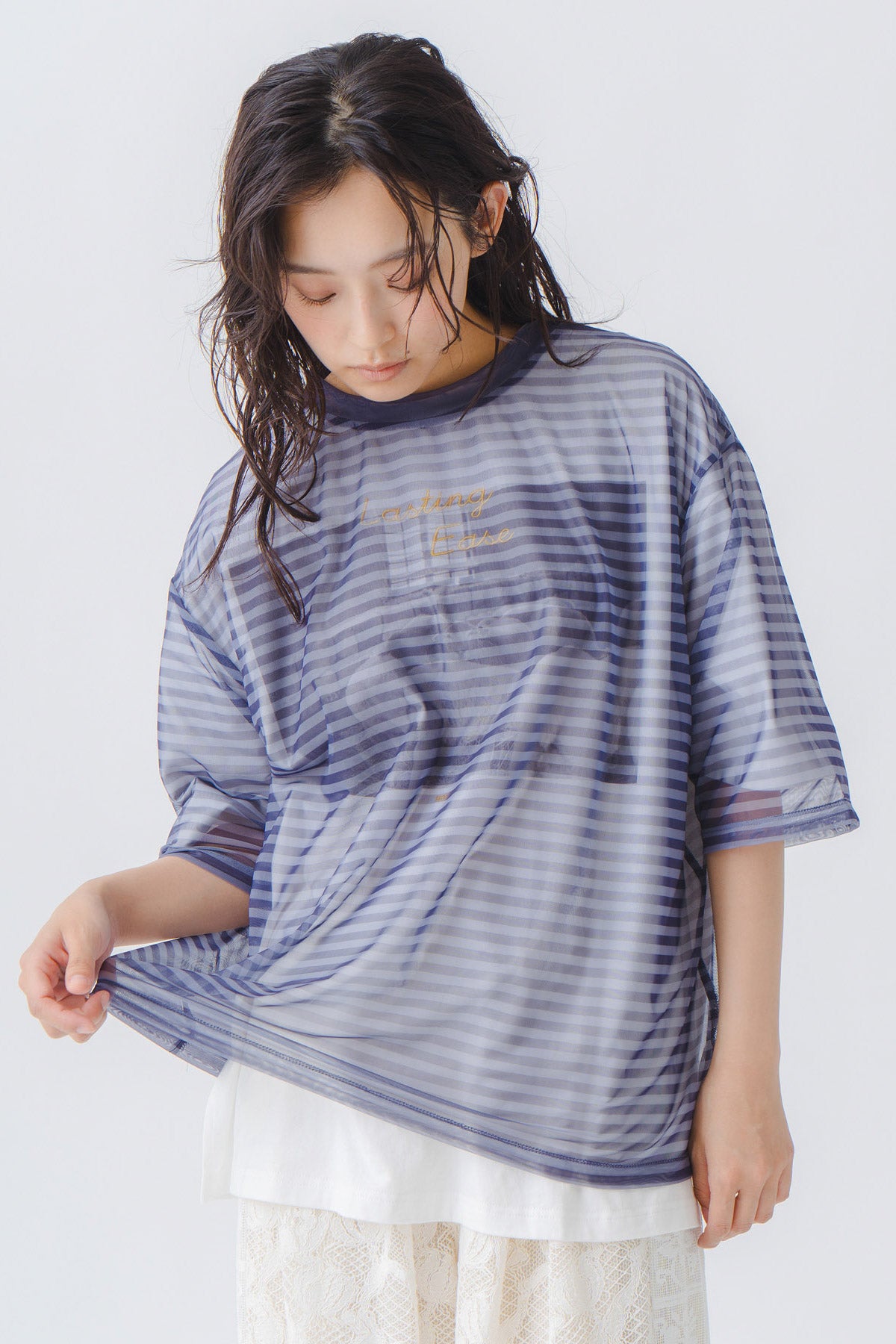 【WHYTO.】シアーボーダーT/WHT27HCS4034