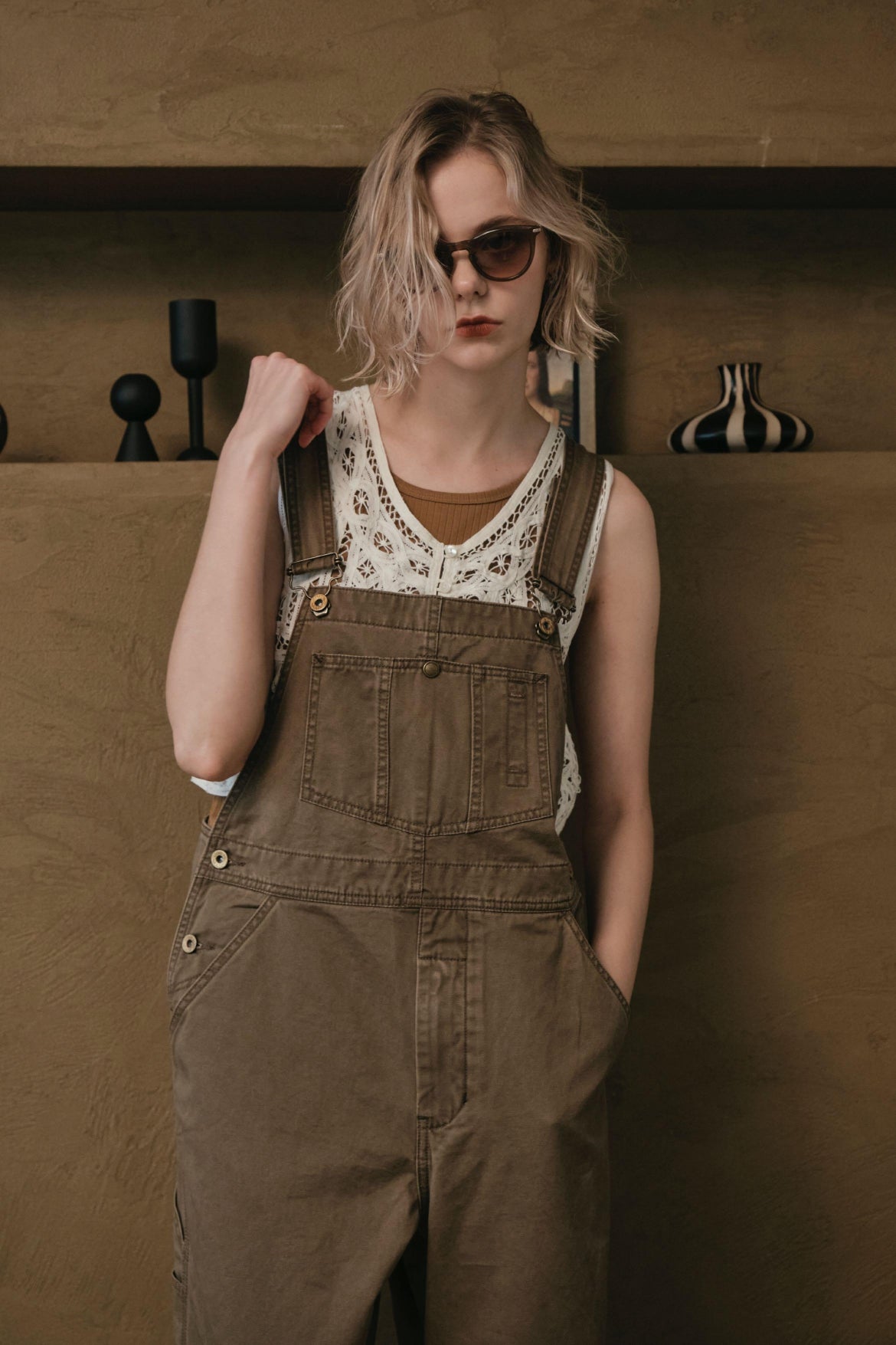 【LE MÉLANGE】バテンレースショートベスト/8623208