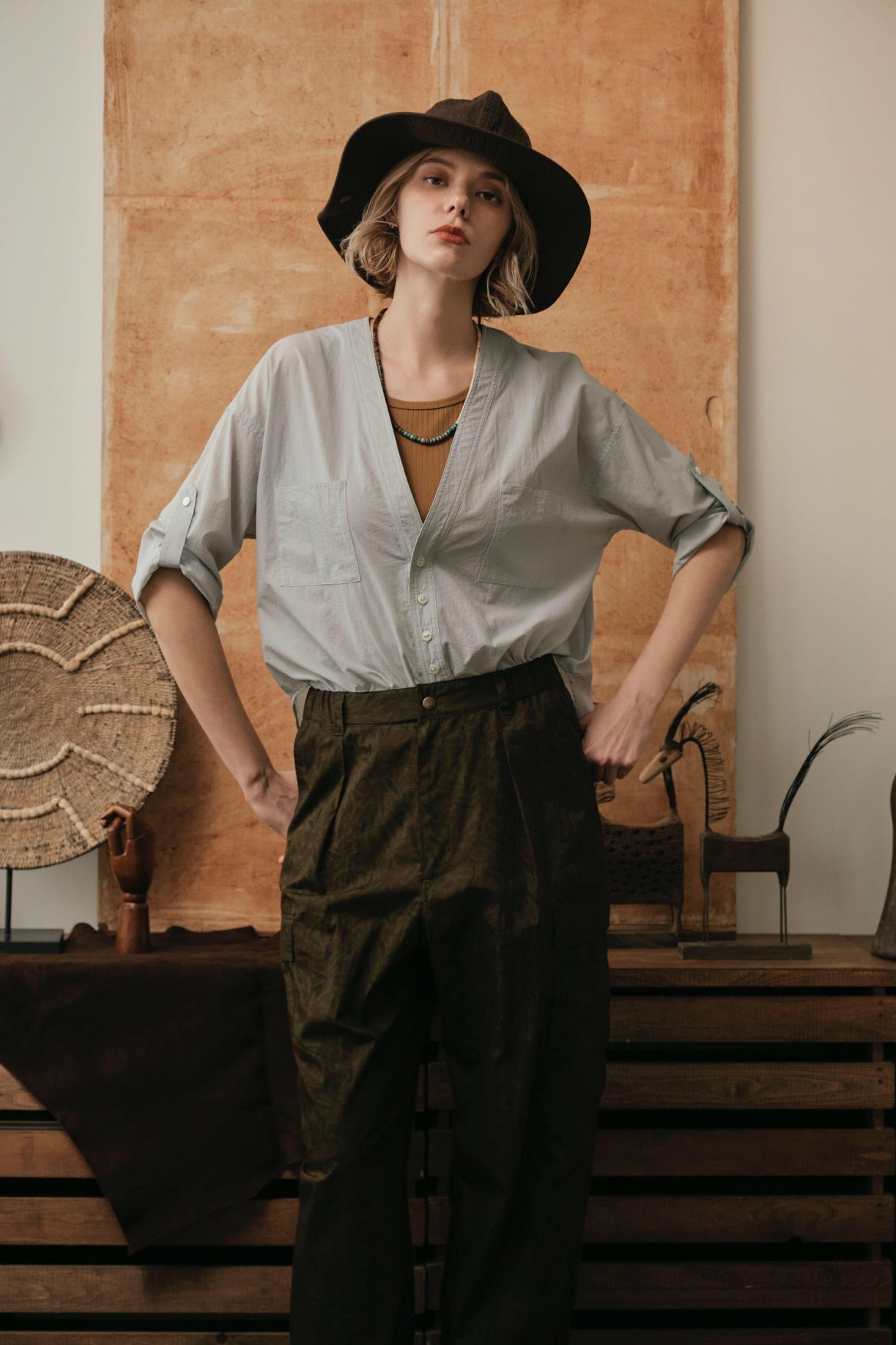 【LE MÉLANGE】花柄カーゴパンツ/8623505