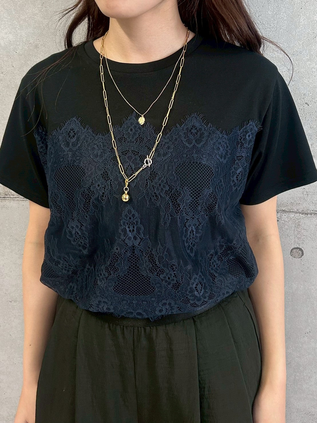 【再入荷】【ROSIEE】レースビスチェ風トップス/R830304