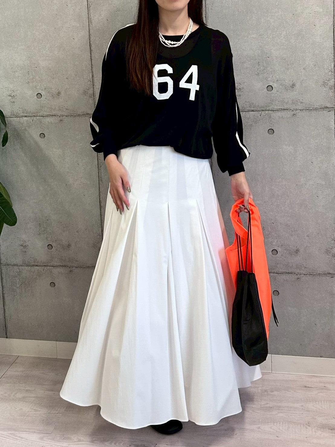 【ROSIEE】ナンバープリント袖配色ラインニット/R781245