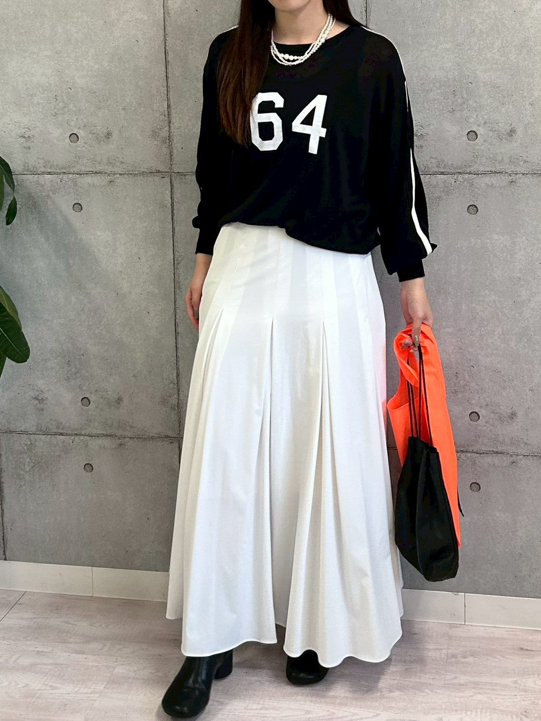 【ROSIEE】ナンバープリント袖配色ラインニット/R781245