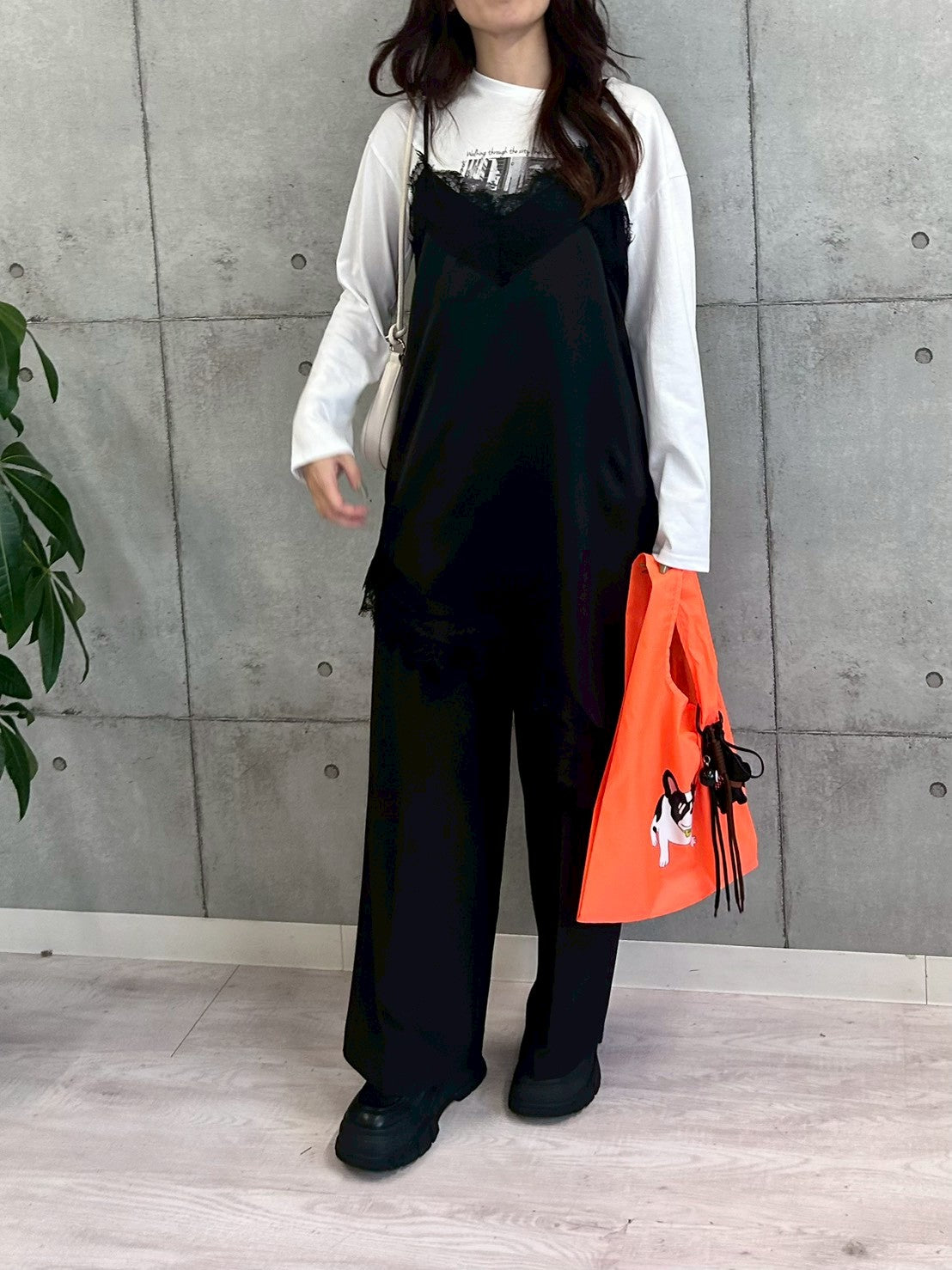 【ROSIEE】アシメントリーサテンレースキャミワンピース/R783239