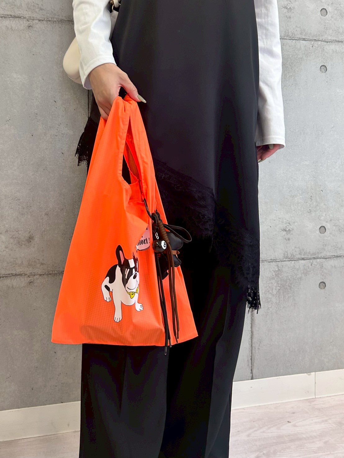 【ROSIEE】チャーム付フレンチブルドッグプリントマルシェバッグ/R781032