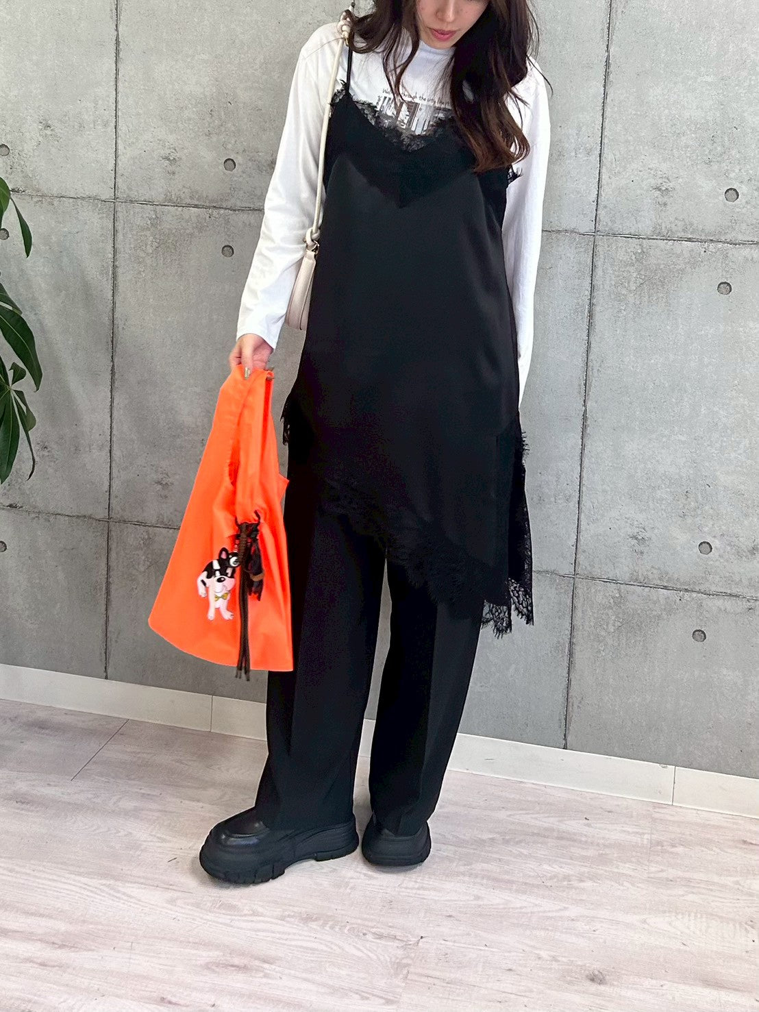 【ROSIEE】チャーム付フレンチブルドッグプリントマルシェバッグ/R781032