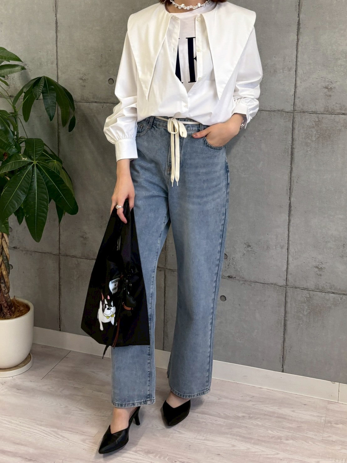 【ROSIEE】チャーム付フレンチブルドッグプリントマルシェバッグ/R781032