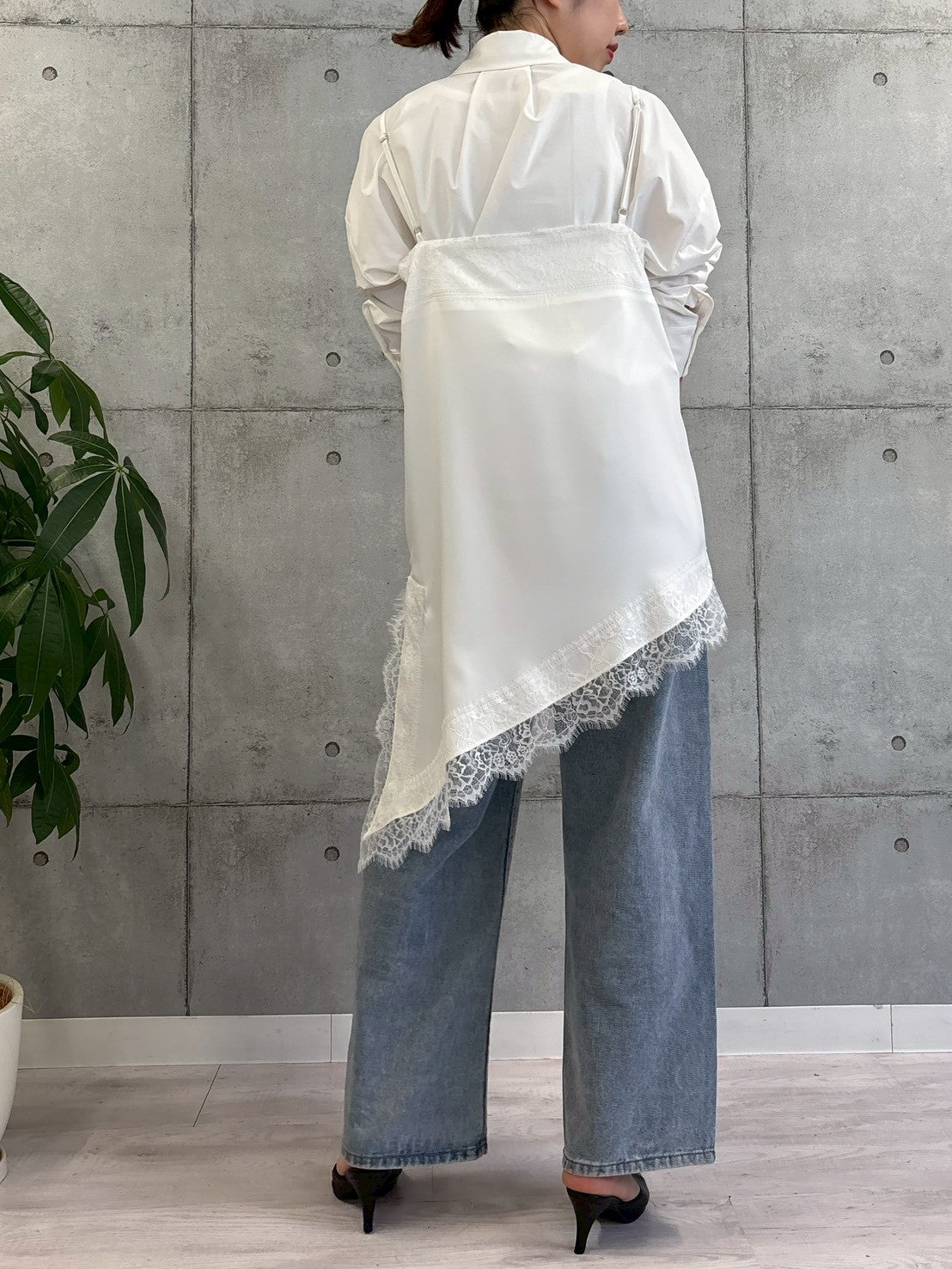 【ROSIEE】アシメントリーサテンレースキャミワンピース/R783239