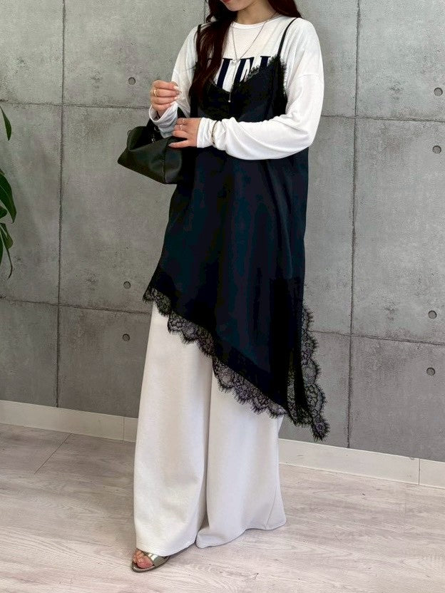 【ROSIEE】アシメントリーサテンレースキャミワンピース/R783239