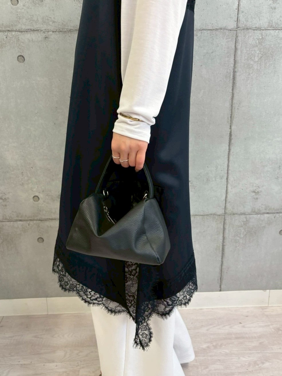 【ROSIEE】アシメントリーサテンレースキャミワンピース/R783239