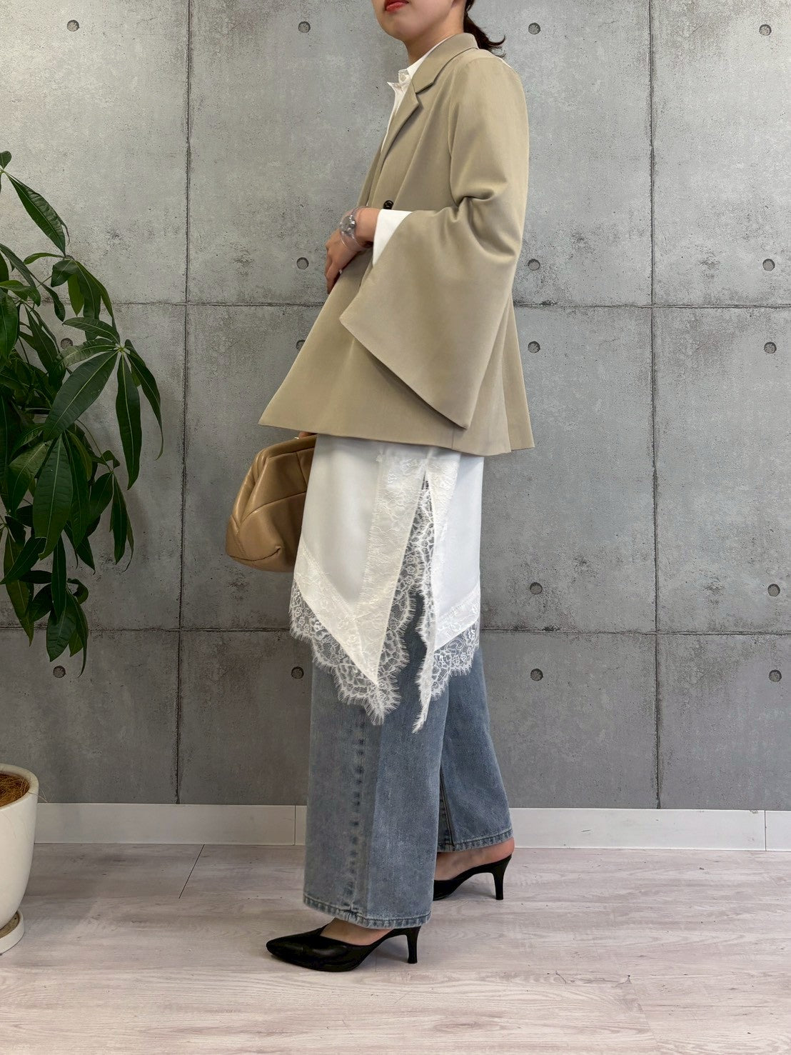 【ROSIEE】アシメントリーサテンレースキャミワンピース/R783239