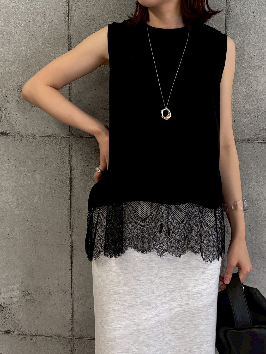 【ROSIEE】裾レーストップス/R810314