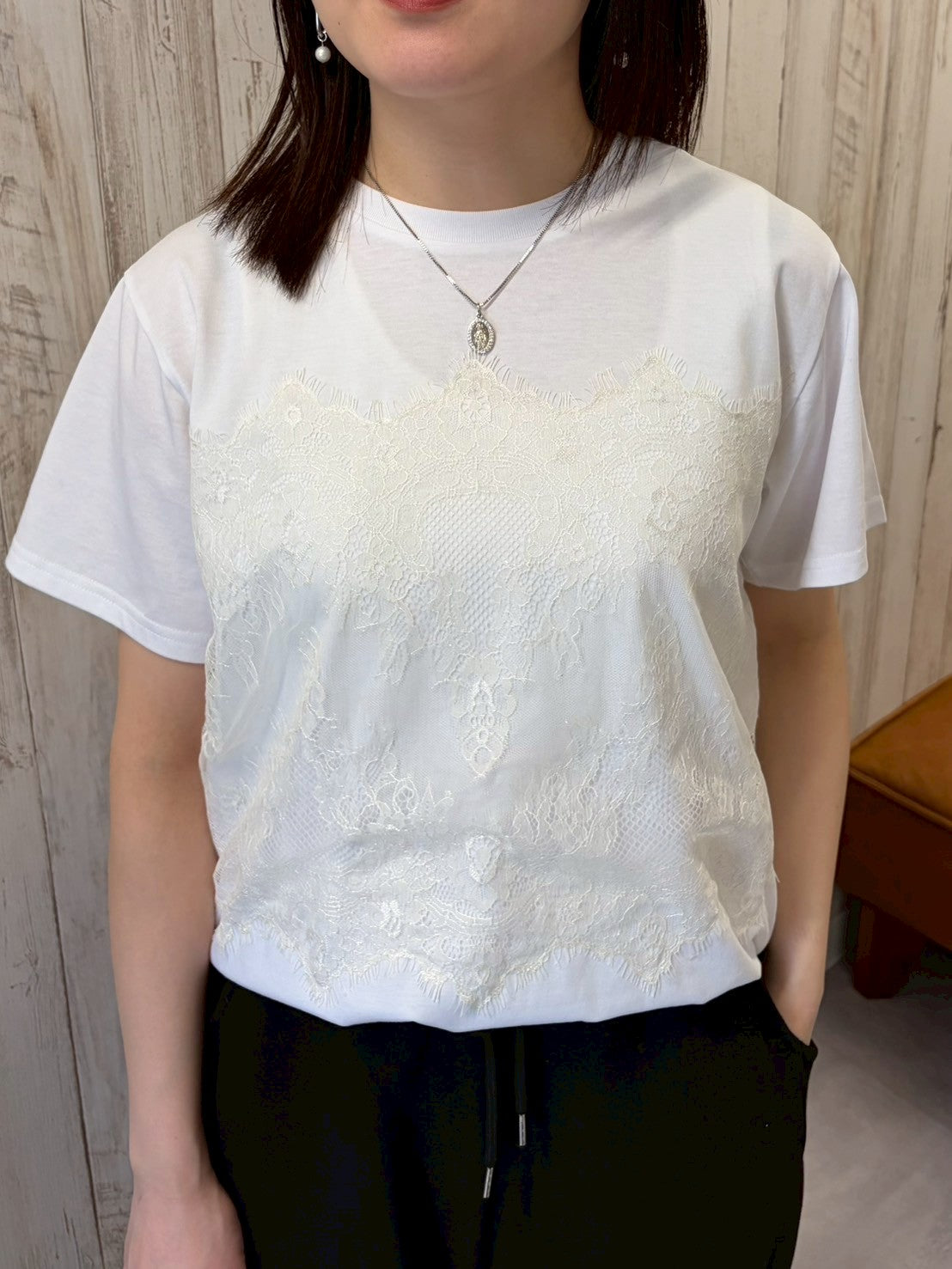 再入荷】【ROSIEE】レースビスチェ風トップス/R830304