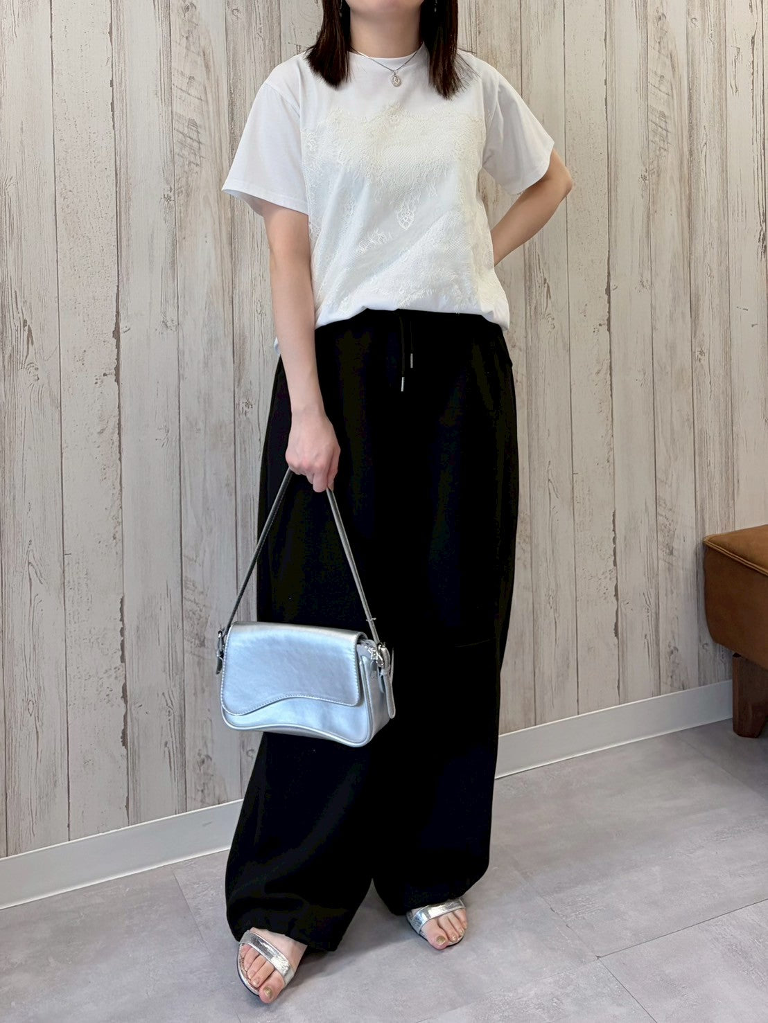 【再入荷】【ROSIEE】レースビスチェ風トップス/R830304